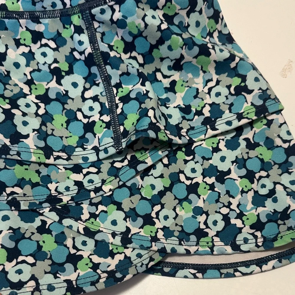 Athleta Floral Mini Skort in Blue and Green